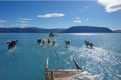 La foto del científico Steffen Olsen, del Centro para el Océano y el Hielo del el Instituto Meteorológico de Dinamarca, en el fiordo Inglefield Bredning