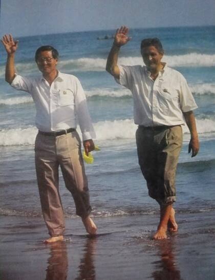 La foto del histórico acuerdo entre Fujimori y Paz Zamora