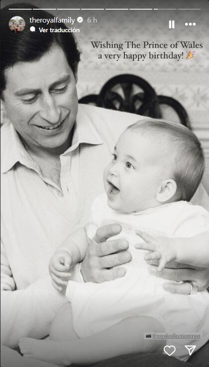 La foto del rey Carlos III por el cumpleaños de su primogénito (Instagram: @theroyalfamily)