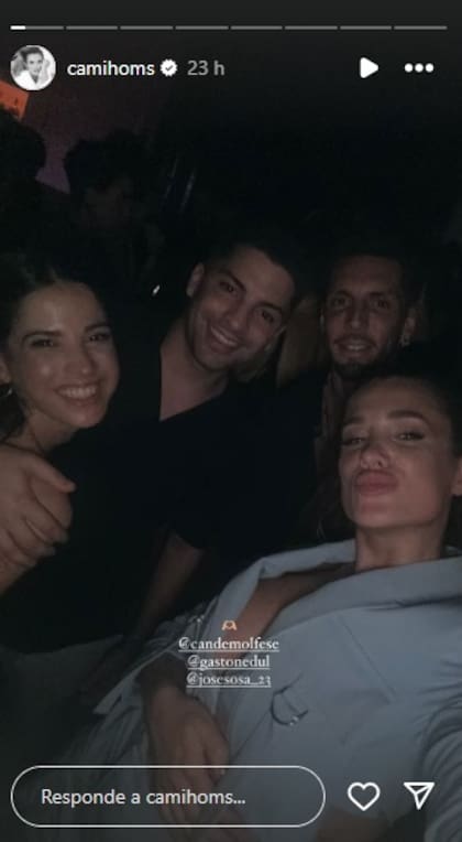 La foto que Cami Homs publicó junto a su novio, José Sosa, y Gastón Edul y Candela Molfese
