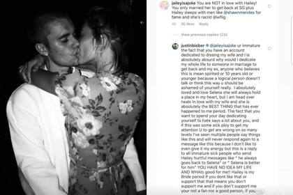 La foto que despertó la crítica del internauta y la respuesta de Bieber en defensa de su esposo