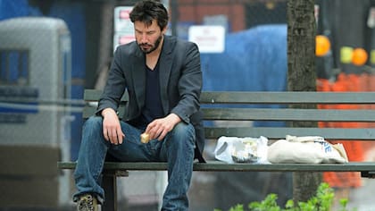 La foto que provocó los memes de Sad Keanu y que despertó la preocupación de los seguidores del actor.