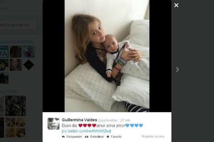 La foto que publicó Guillermina de su hija y su bebé