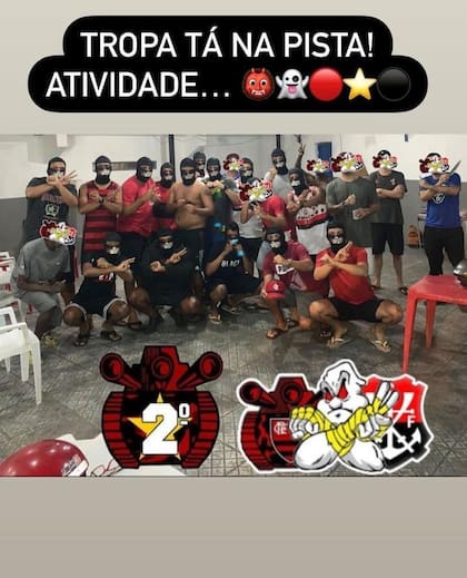 La foto que publicó la barrabrava de Flamengo antes de la "emboscada" a los hinchas de Olimpia en Río de Janeiro