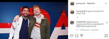 La foto que publicó Messi en su Instagram tras el encuentro con Ed Sheeran