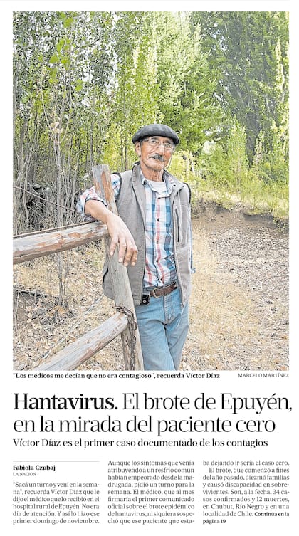 La foto que salió en la tapa de LA NACION tras el brote en Epuyén