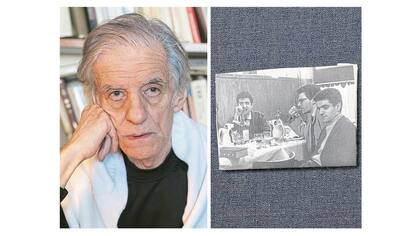 LA FOTO. Sebreli eligió una fotografía donde aparece junto a Oscar Masotta y Carlos Correa, en un bar de Las Heras y Pueyrredón. Amigos, compañeros de andanzas y lecturas, integraron un grupo existencialista sartreano