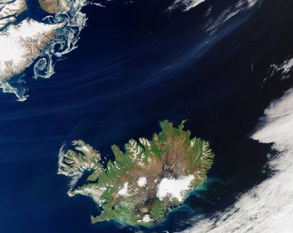 La fotografía de Islandia obtenida por el satélite