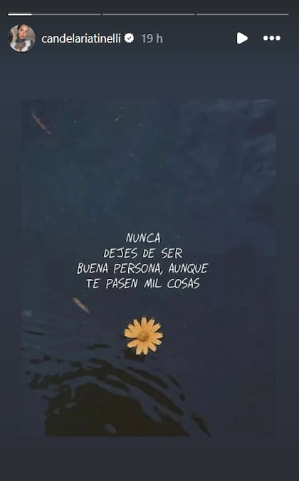 La frase que compartió Candelaria Tinelli en medio de la interna familiar