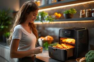 La freidora de aire utiliza aire caliente a altas velocidades para cocinar los alimentos