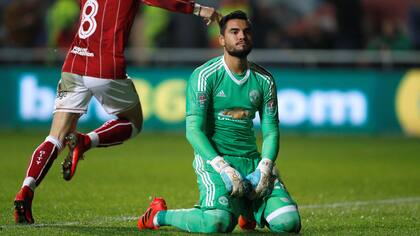 La frustración de Sergio Romero en Manchester United