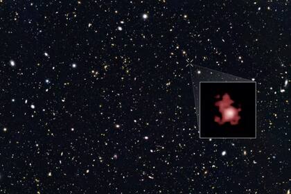 La galaxia GN-z11 es el objeto más distante detectado hasta ahora por los astrónomos y existió cuando el universo tenia solo 400 millones de años. La imagen es del Hubble