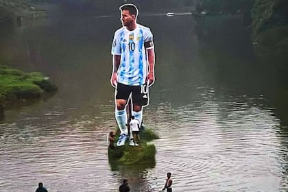 La gigantografía de Lionel Messi en la India