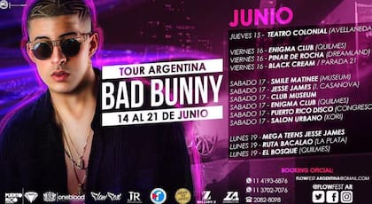 La gira del cantante por varios boliches de Buenos Aires en 2017