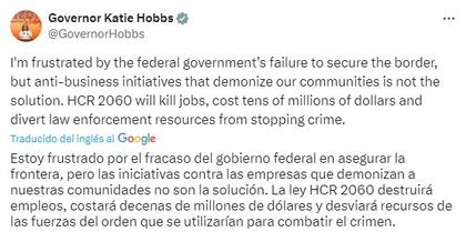 La gobernadora de Arizona ha mostrado su postura ante la posible aprobación de la Propuesta 314