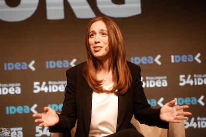 La gobernadora María Eugenia Vidal durante la charla en el Coloquio de IDEA