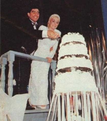 Diego Maradona y Claudia Villafañe se casaron en el Luna Park
