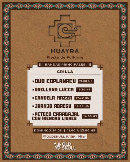 La grilla completa de artistas que participarán de Huayra, la Fiesta de Folklore de Pilar