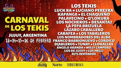 La grilla completa del Carnaval de los Tekis 2026