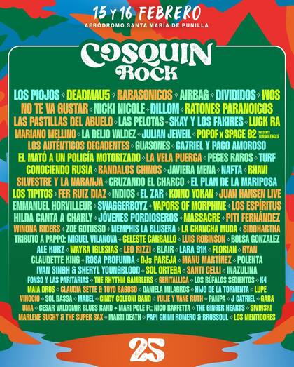 La grilla completa del Cosquin Rock 2025