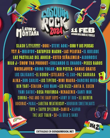 La grilla del segundo día de Cosquín Rock 2024