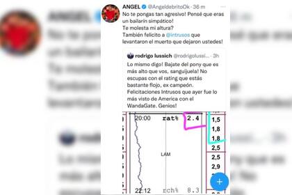 La guerra entre Lussich y De Brito (Captura Twitter)