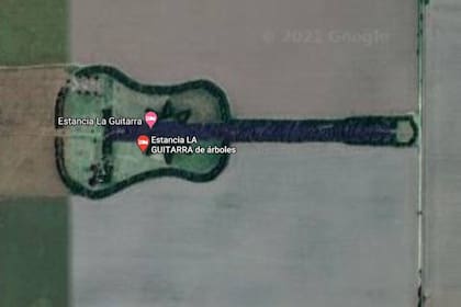 La guitarra, tal como se la ve hoy en el Google Earth