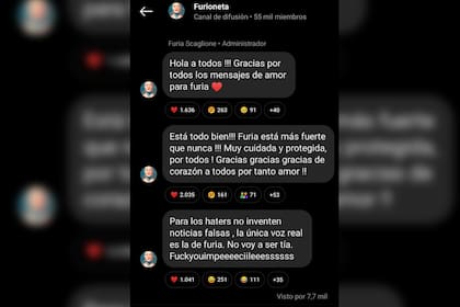 La hermana de Furia negó los rumores de embarazo (Captura Instagram @furiascaglione)