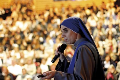 La hermana Guadalupe en una de sus tantas charlas, en 2015