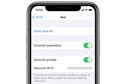 La herramienta de configuración de direcciones MAC aleatorias en iOS; Android ofrece la misma función