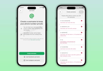 La herramienta de configuración de nombres de usuario que WhatsApp está probando