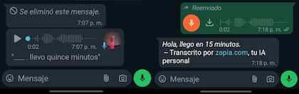 La herramienta oficial de transcripción de notas de voz a texto todavía está en desarrollo, y no es tan fiel al audio como otras herramientas, como Zapia