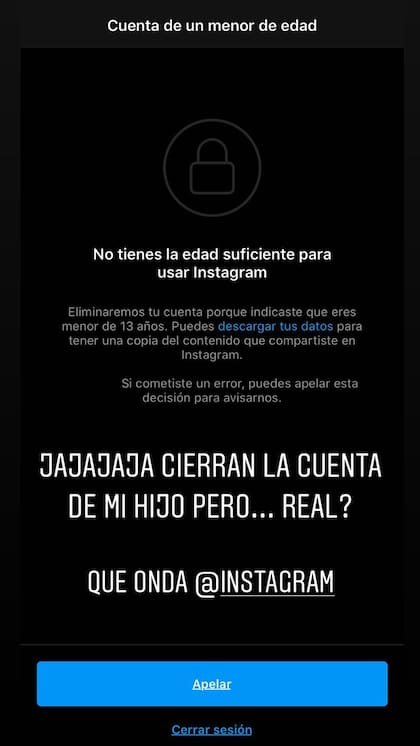 La hija de Diego enojada con Instagram porque cerraron la cuenta de Benja.