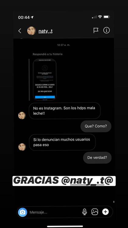 La hija de Diego enojada con Instagram porque cerraron la cuenta de Benja.