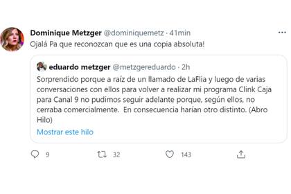 La hija del productor mostró su apoyo en su cuenta de Twitter