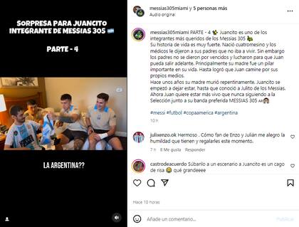 La historia de Juancito, el hincha de la selección argentina que cumplió el sueño de conocer a los campeones del mundo (Foto: Instagram @messias305miami)