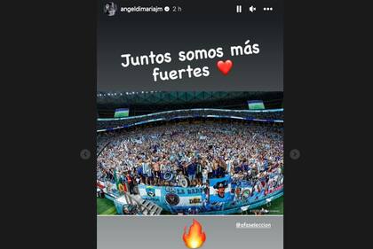 La historia que compartió Ándel Di María en su cuenta de Instagram