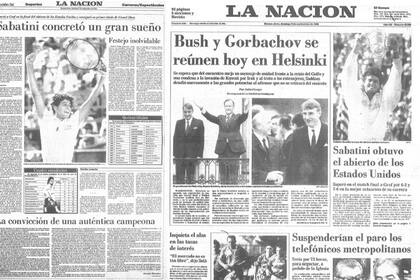 La histórica conquista de Gaby Sabatini en el Abierto de los Estados Unidos de 1990 reflejada en las páginas de LA NACION. 