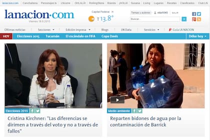 La home de lanacion.com en 2015 (LN7)