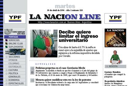 La segunda versión de lanacion.com (1996)