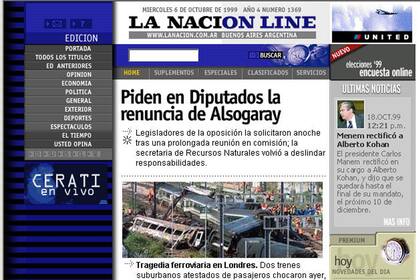 La home de lanacion.com en 1999 (LN3)