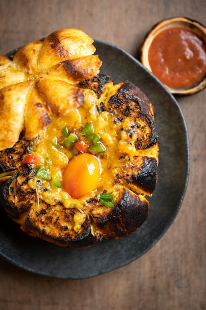 La humita en pan con forma de calabaza