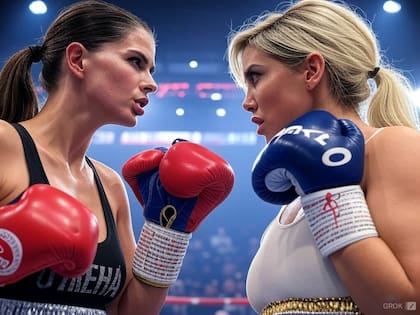 La IA creó a Suárez y Nara en un ring de boxeo (Foto: X)