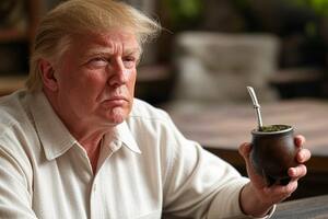La IA de Twitter, Grok, permite crear imágenes fantasiosas como esta de Donald Trump con un mate