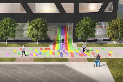 La idea de combinar videojuegos y arquitectura será palpable desde el exterior del edificio