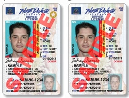 La identificación que cumple con la Ley Real ID tiene una estrella dorada en la esquina superior derecha