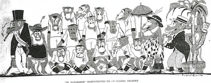 La ilustración con la que el diario Crítica recibió, en 1920, a la selección de Brasil