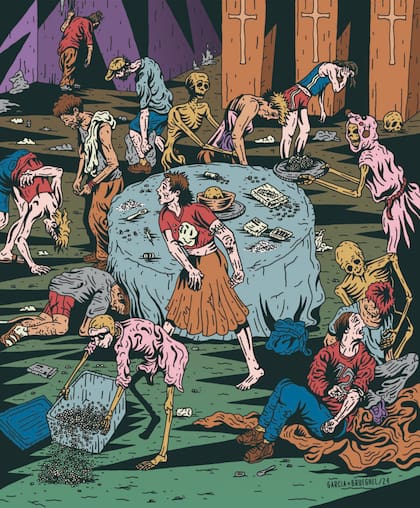 La ilustración de Rolling Stone Argentina que refleja la crisis por el consumo de fentanilo