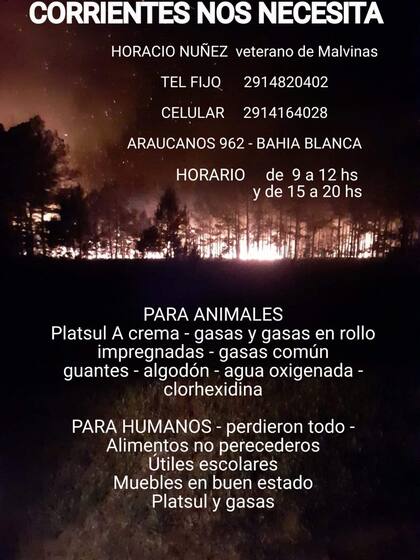 La imagen con la que Horacio Núñez promueve su colecta en redes sociales