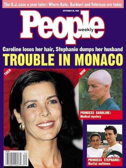 La imagen de Carolina de Mónaco sin pelo también se imprimió en tapa de la revista norteamericana People.